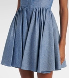 Alaïa Cotton and linen chambray bustier dress