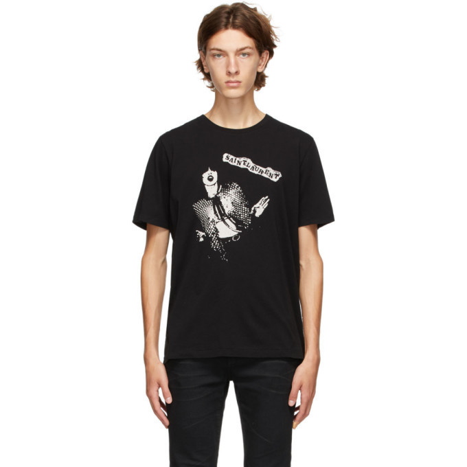 Photo: Saint Laurent Black Graphic T-Shirt