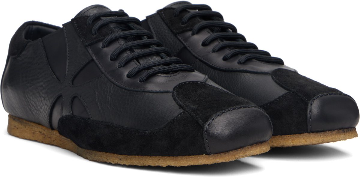 Stefan Cooke Black Slashed Trainer Sneakers