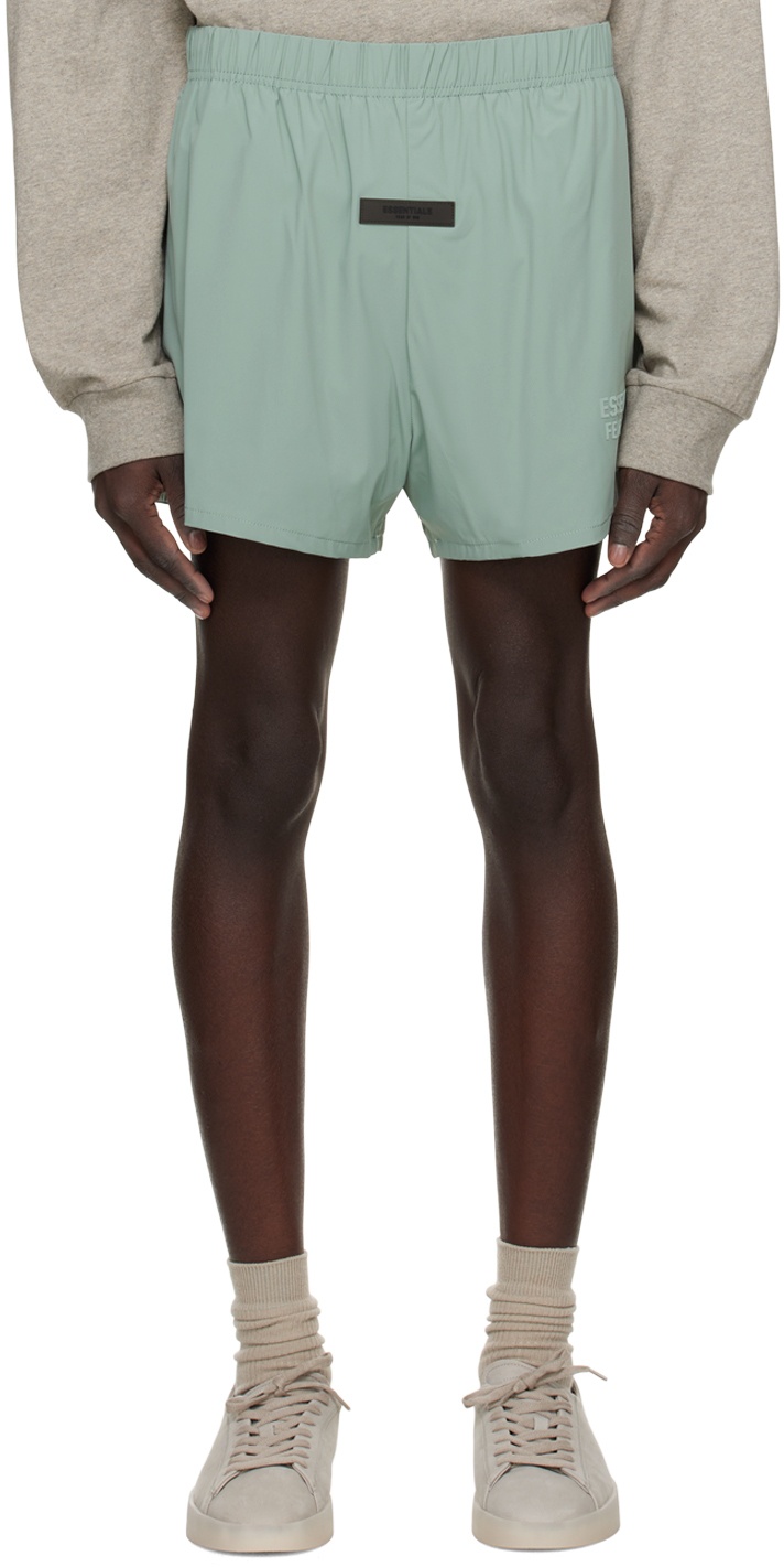 Photo: Essentials Blue Bungee Drawstring Shorts