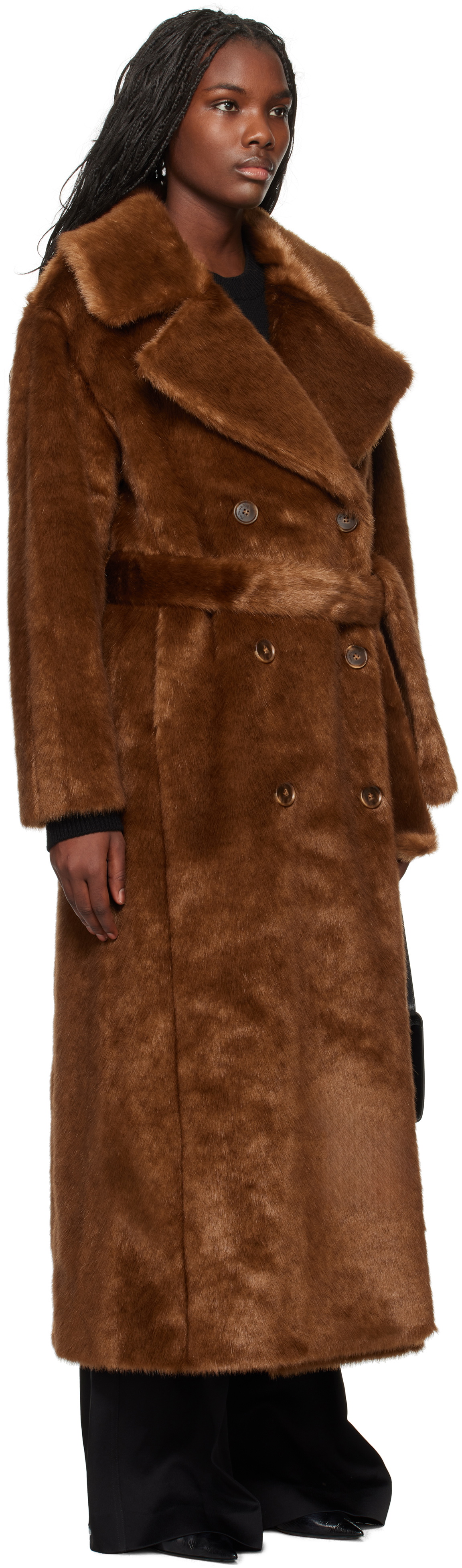 YILON MADE Waistmark eco fur coat ブラウン YILON MADE Waistmark eco fur coat ブラウン YILON MADE
