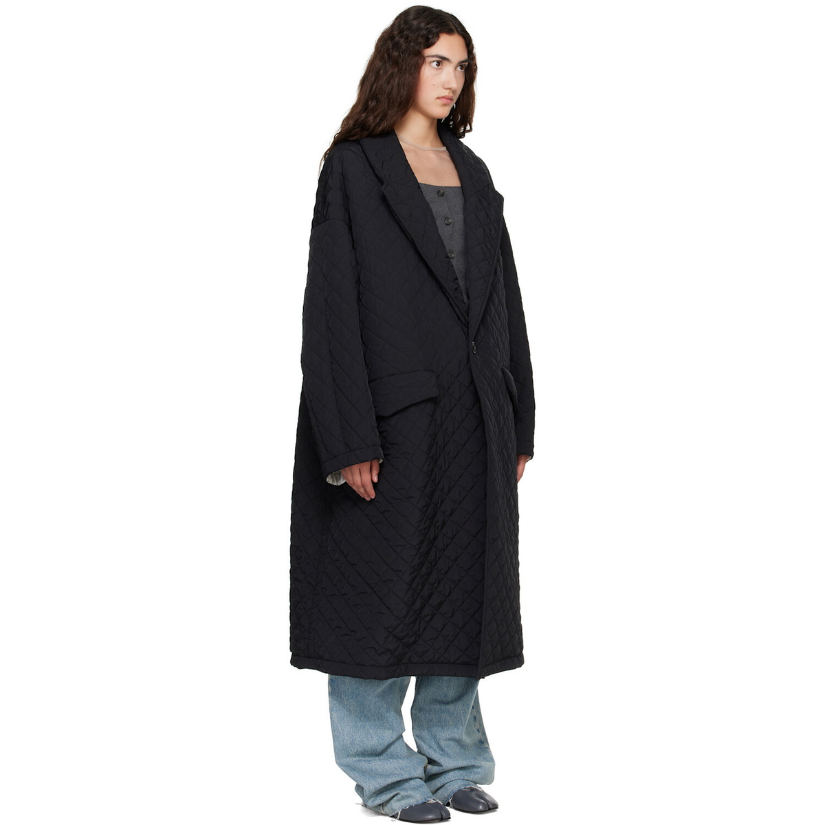 Maison Margiela Black Quilted Coat