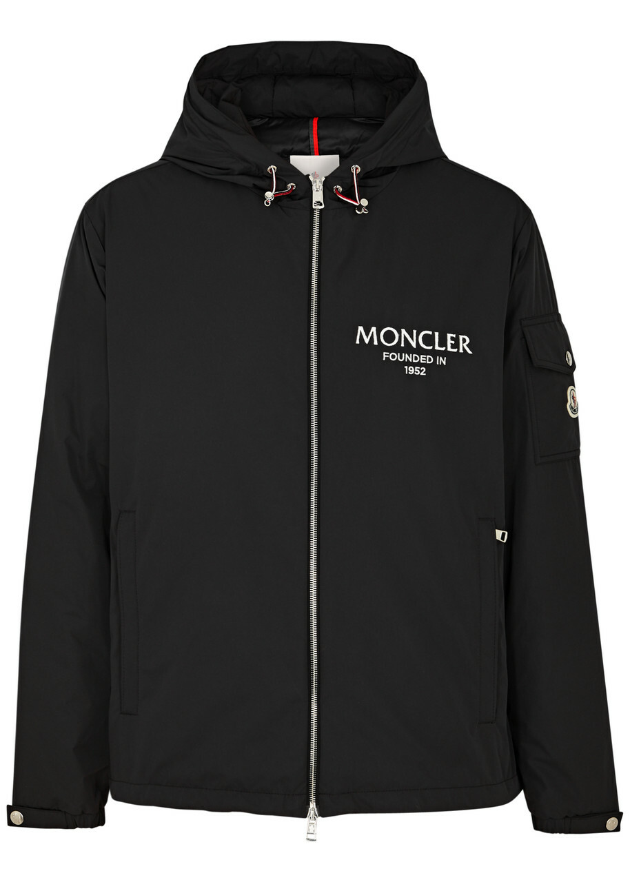 ジャケット・アウター MONCLER Logo Patch Hooded Nylon Jacket Moncler Granero Logo Hooded Nylon Jacket Black Moncler