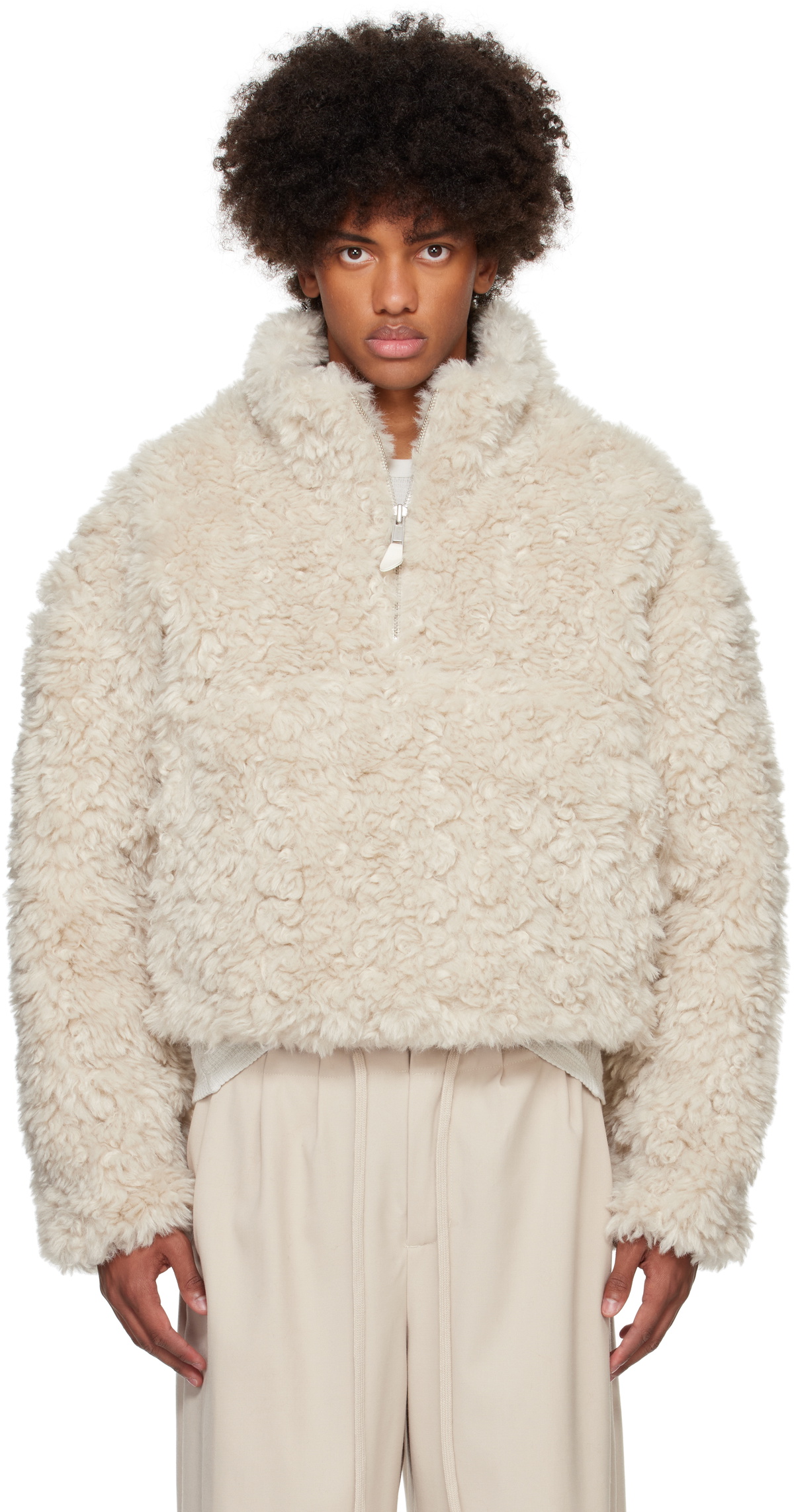 Fluffy jacket quarter zip best sale