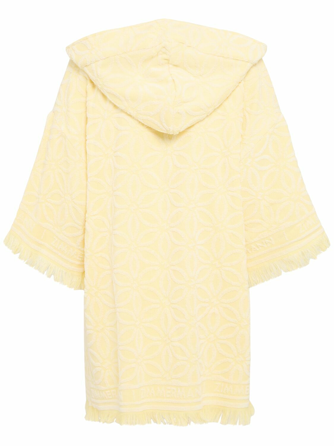 【Zimmermann】Coco hooded cotton terry minidress Coco fringed cotton terry beach dress in yellow - Zimmermann
