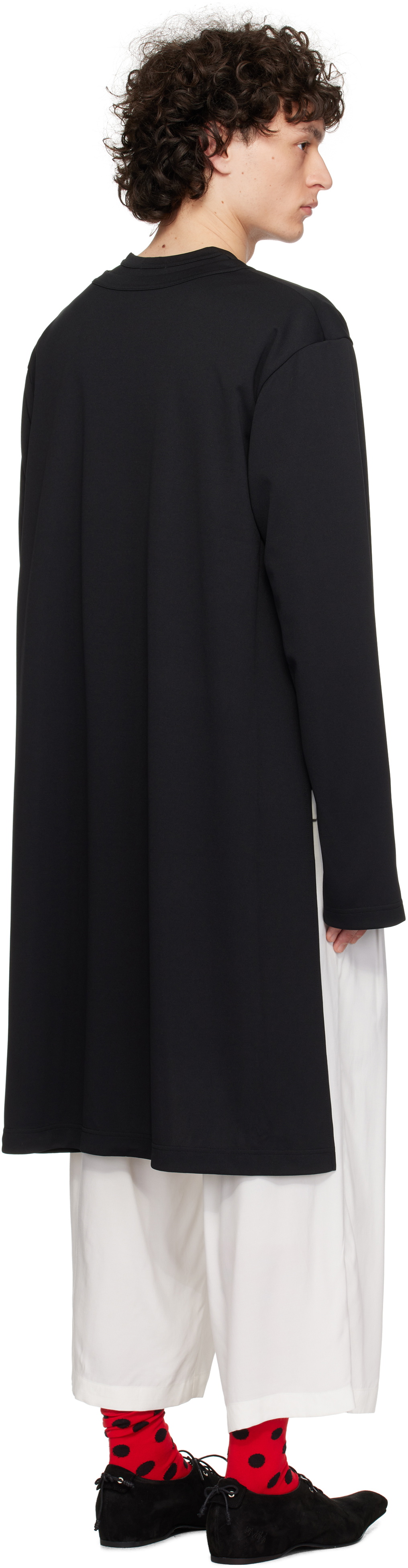 Comme des Garçons Homme Plus Black Polyester Piqué Long Longsleeve T-shirt