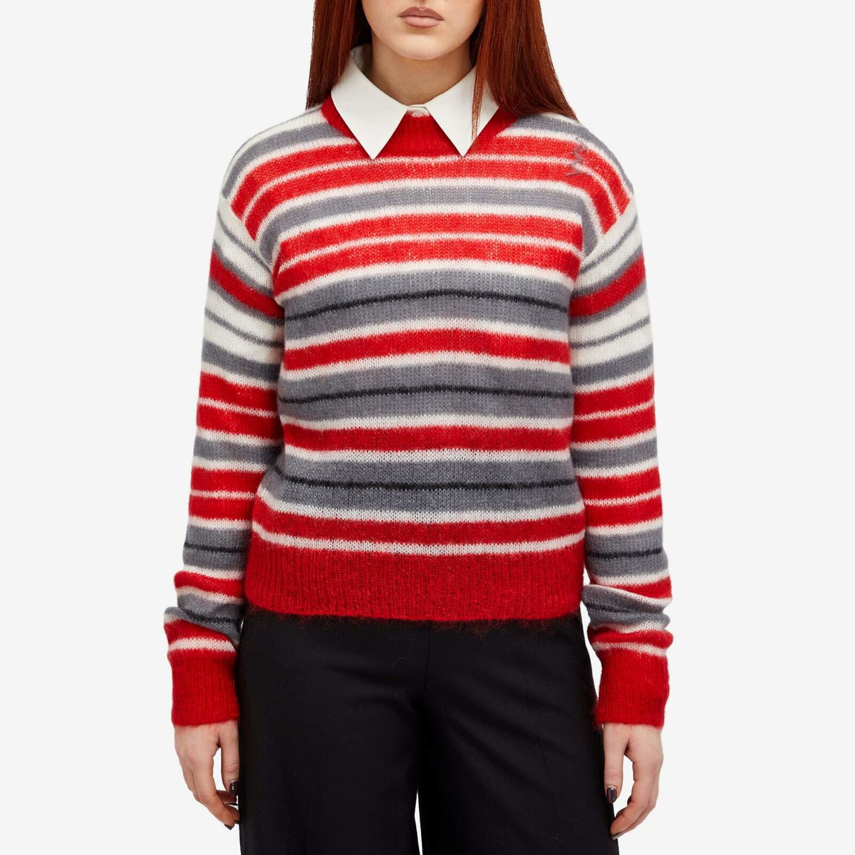 Marni Women's Sweatshirt in Stripe in Neutral Grey
