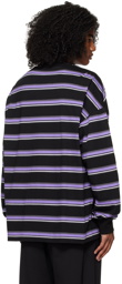 Juun.J Purple & Black Striped Long Sleeve T-Shirt