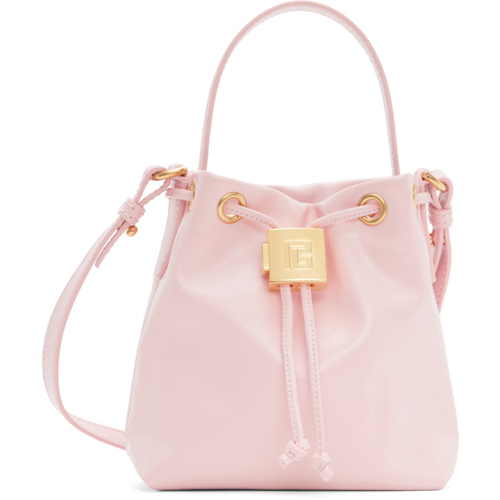 Photo: BALMAIN Pink Mini Pulse Bucket Bag