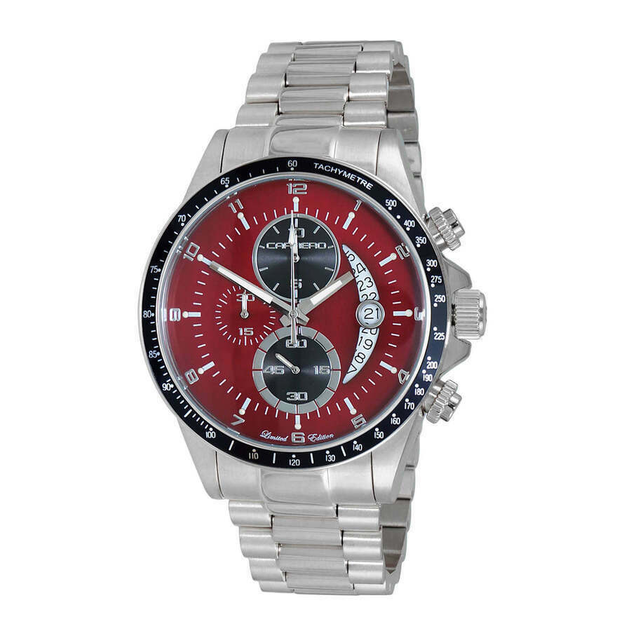 Torino Carrero Winner Circle Chronograph Quartz Red Dial Mens Watch JCISBK101BRD