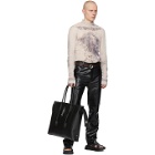 Givenchy Black Leather Croc Embossed Pants