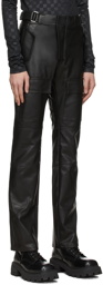 MISBHV Black Faux-Leather Cargo Pants