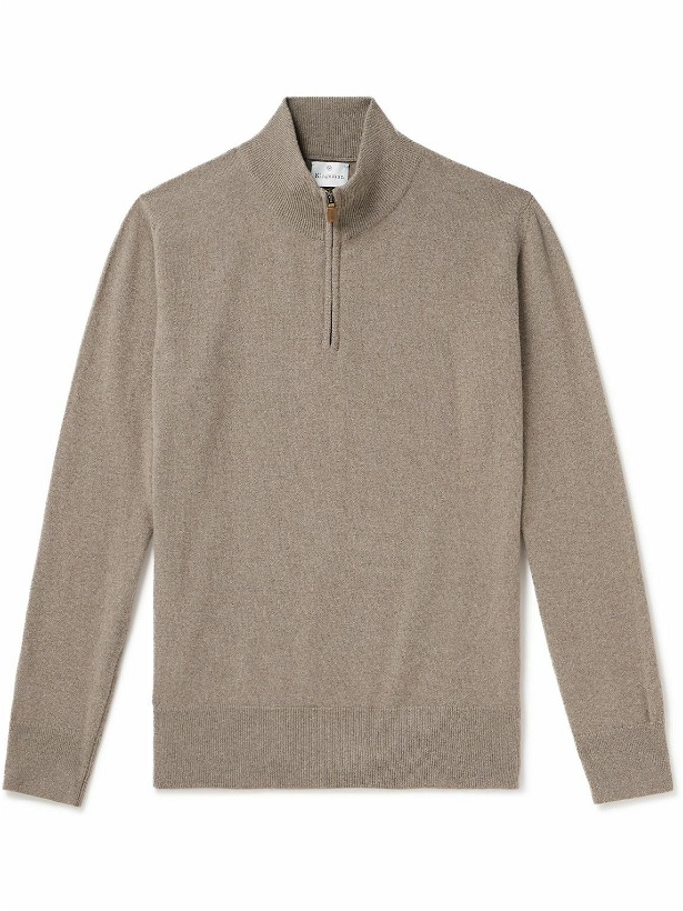 Photo: Kingsman - Wade Merino Wool and Cashmere-Blend Half-Zip Sweater - Neutrals