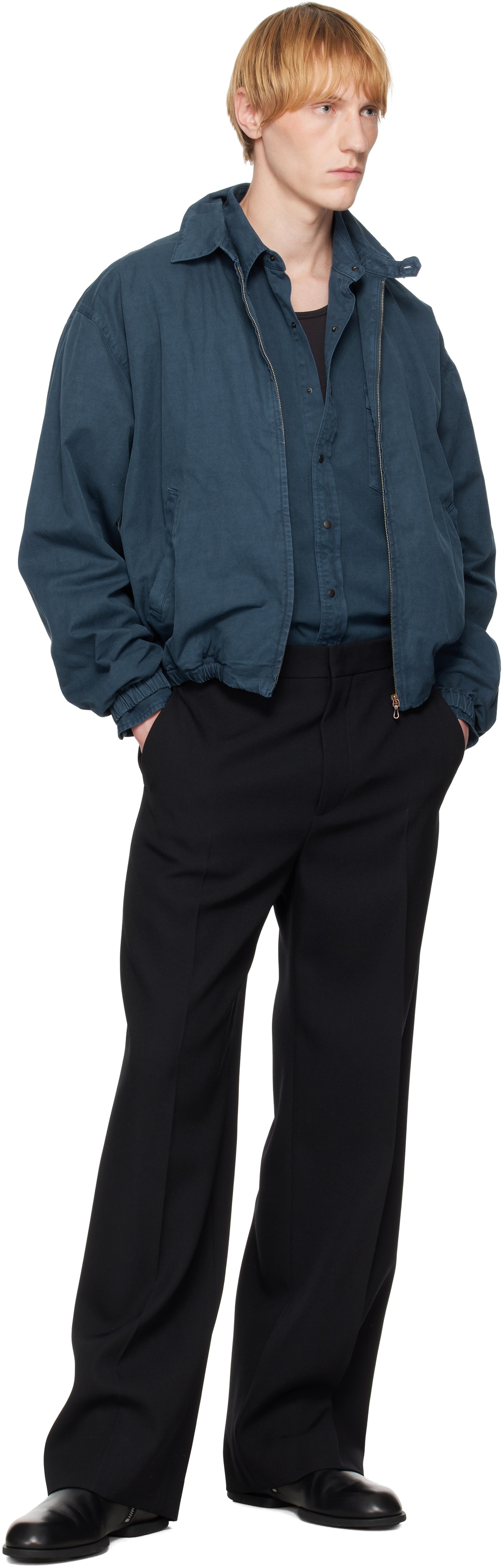 AURALEE Blue Product Dyed Finx Gabardine Swing Jacket Auralee