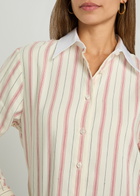 Bettter Linden Striped Silk-blend Shirt White
