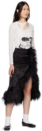 Yuhan Wang Black Floral Jacquard Midi Skirt
