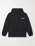 Fear of God Essentials - Logo-Appliquéd Fleece Hoodie - Black