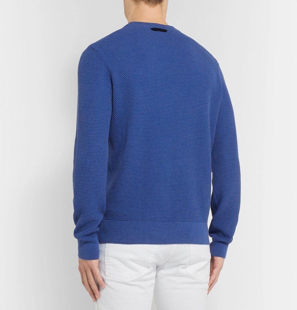 Hugo Boss - Textured Pima Cotton Sweater - Blue Hugo Boss