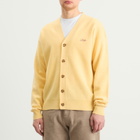 Drôle de Monsieur Men's Logo Cardigan in Light Yellow