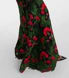 Oscar de la Renta Floral open-back guipure lace gown