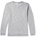 Onia - Owen Striped Mélange Loopback Cotton-Blend Jersey Sweatshirt - Blue