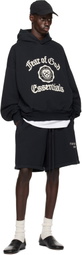 Fear of God ESSENTIALS Black Heavy Fleece Vintage Shrunken Hoodie