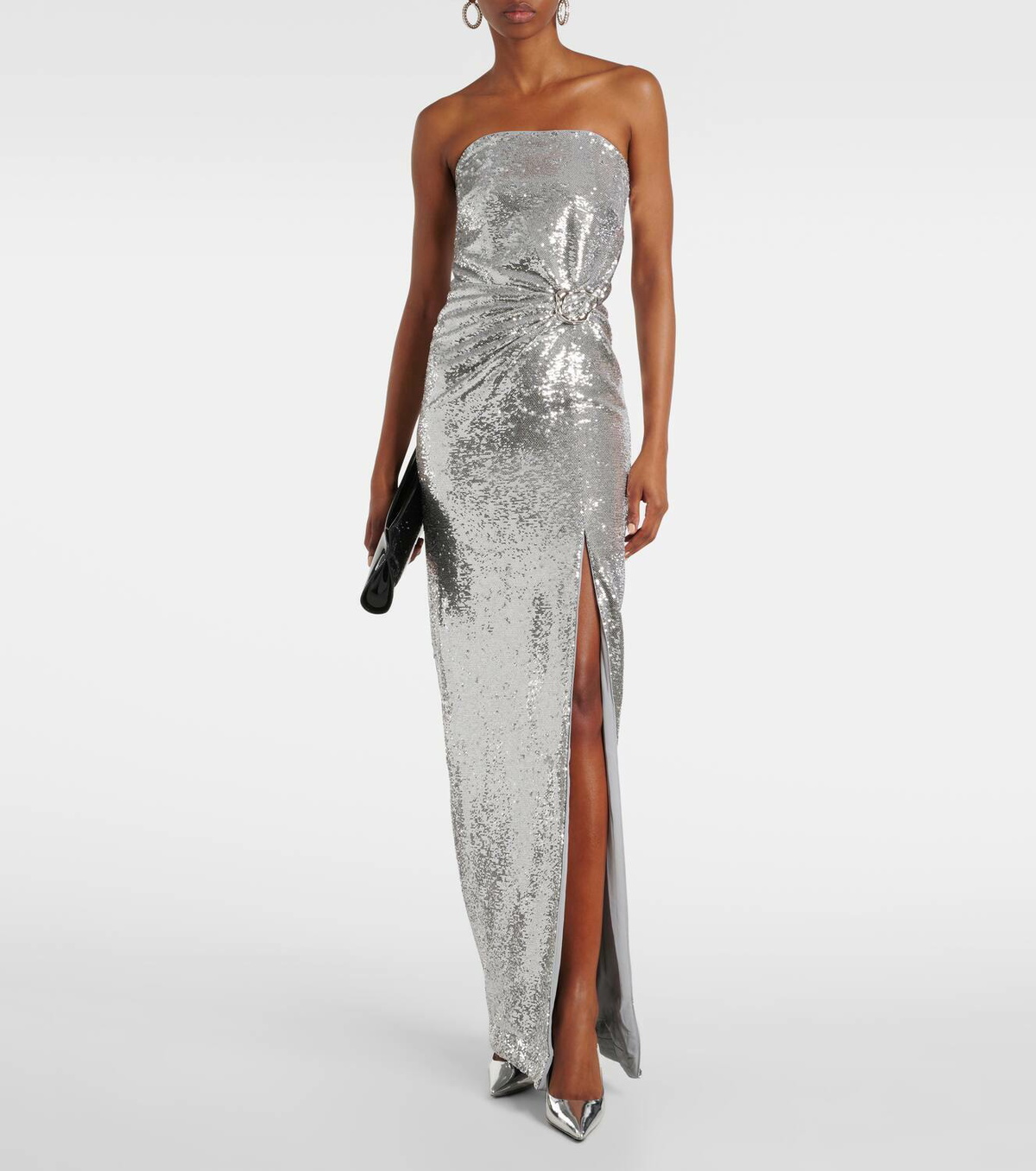 Roland Mouret Sequined gathered corset gown