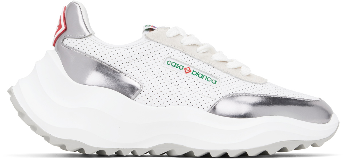 Casablanca White & Silver Atlantis Sneakers