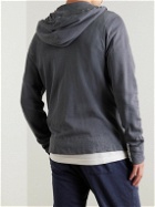 James Perse - Garment-Dyed Cotton-Jersey Hoodie - Gray