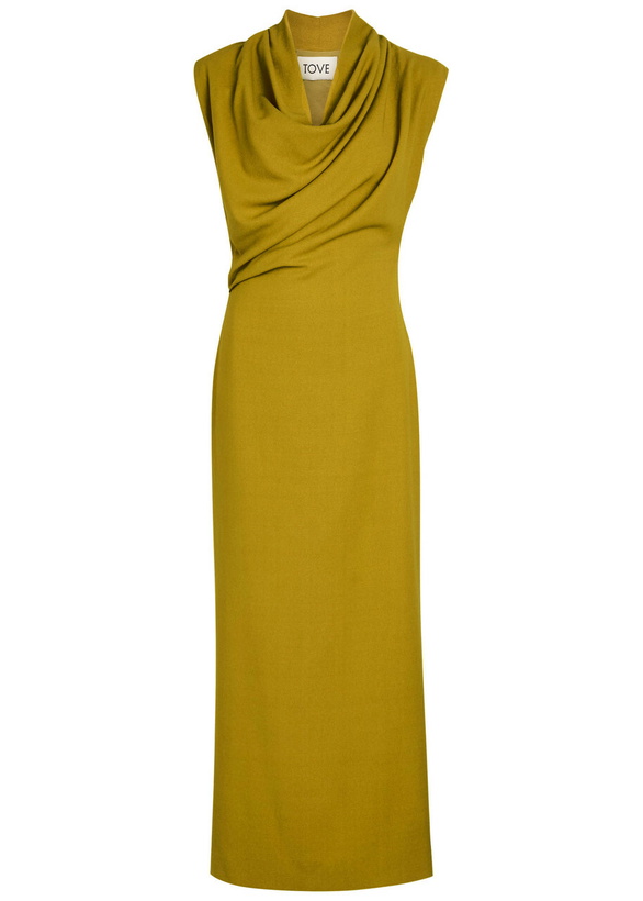tove gold dress Gold Plus Size Chiffon Bridesmaid Dress BABARONI Halter Neck Maxi Flowy Skirt Gown