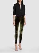 TOM FORD - Stretch Velvet Logo Leggings