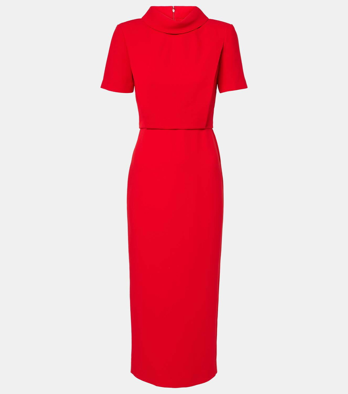 roland mouret draped cady midi dress Roland Mouret Draped Stretch-Cady Midi Dress In Green - 50% Off