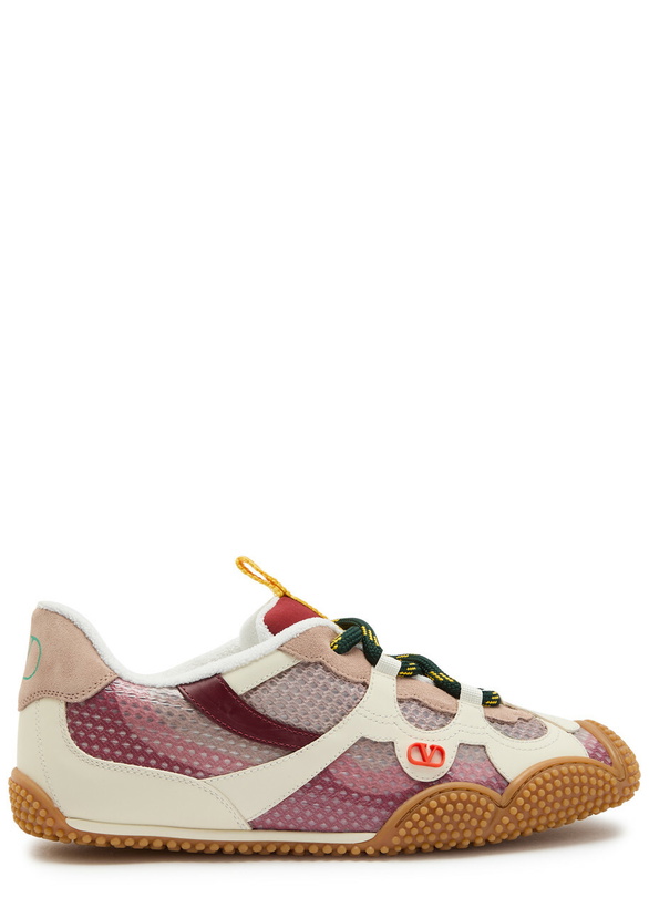 Photo: Valentino Garavani Amphibia Panelled Mesh Sneakers Pink