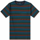 Paul Smith Men's Fine Stripe T-Shirt in Blue Multi
