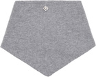 Simone Rocha Gray Embellished Cashmere Neckerchief Scarf