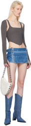 Dion Lee Blue Toolbelt Denim Miniskirt