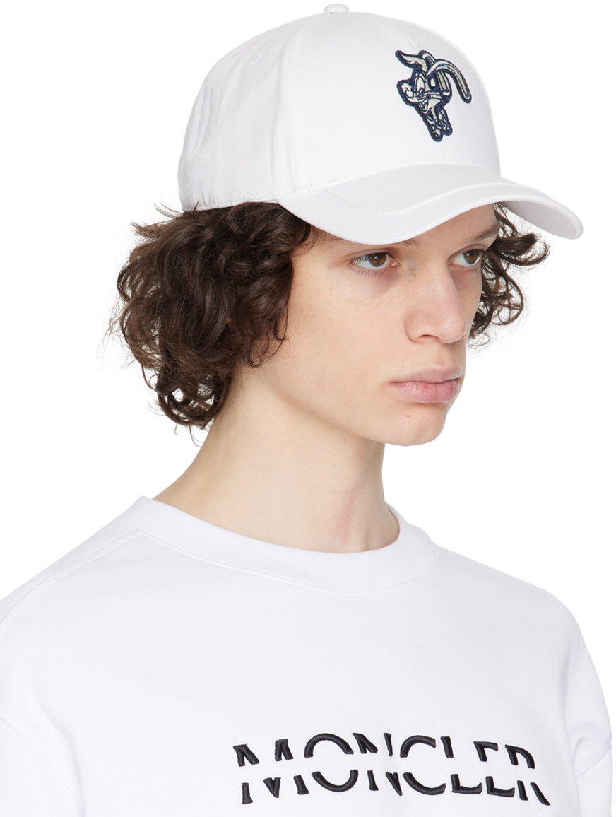 Moncler ホワイトキャップ Moncler White Embroidered Cap Moncler
