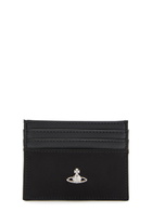 Vivienne Westwood Panelled orb Leather and Twill Card Holder - Black - One Size