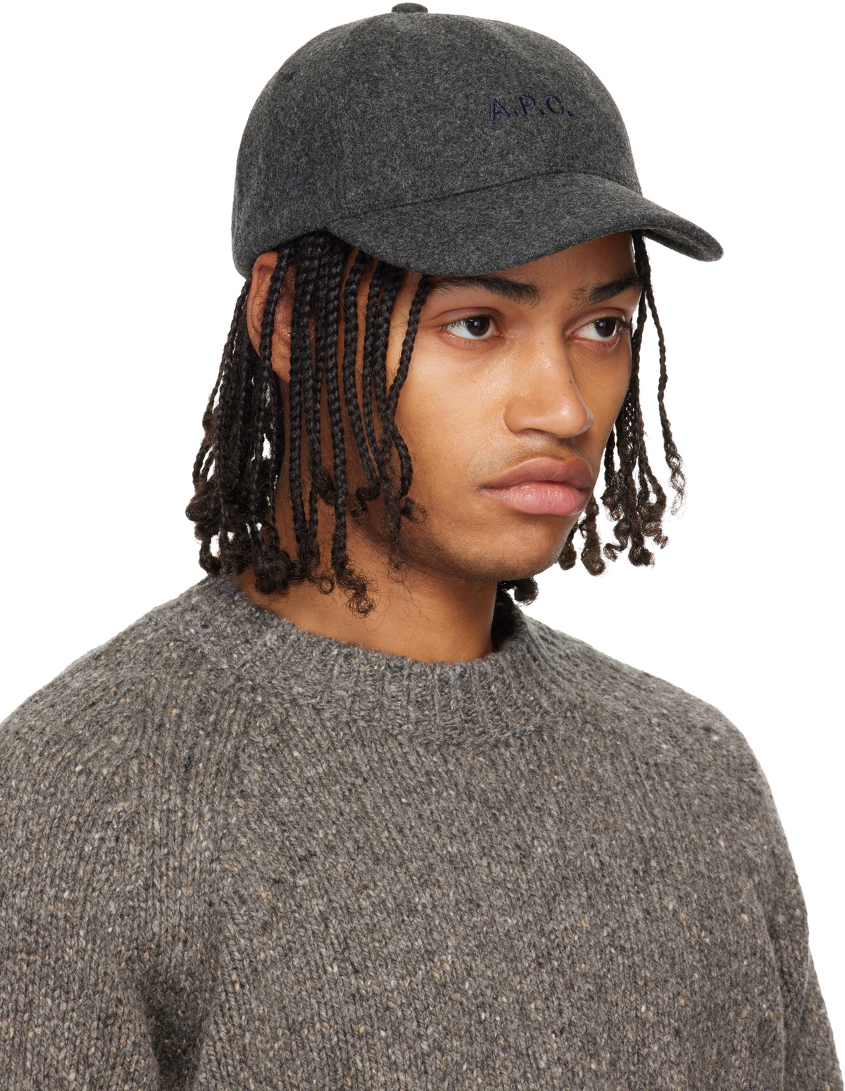 A.P.C. Gray Charlie Baseball Cap