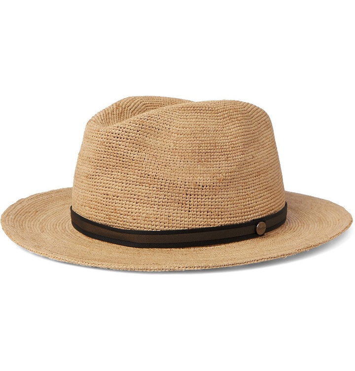 Photo: Borsalino - Argentina Grosgrain-Trimmed Straw Panama Hat - Brown