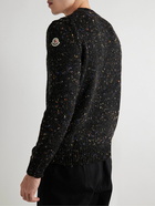 Moncler - Slim-Fit Logo-Appliquéd Virgin Wool-Blend Sweater - Black