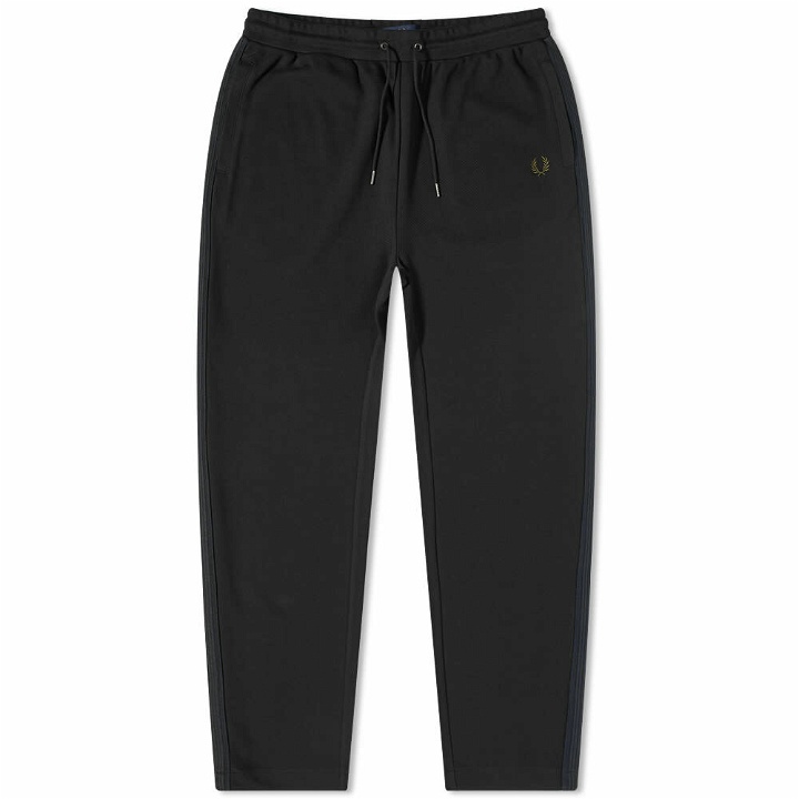 Photo: Fred Perry Authentic Men's Knitted Taped Track Pant in Black