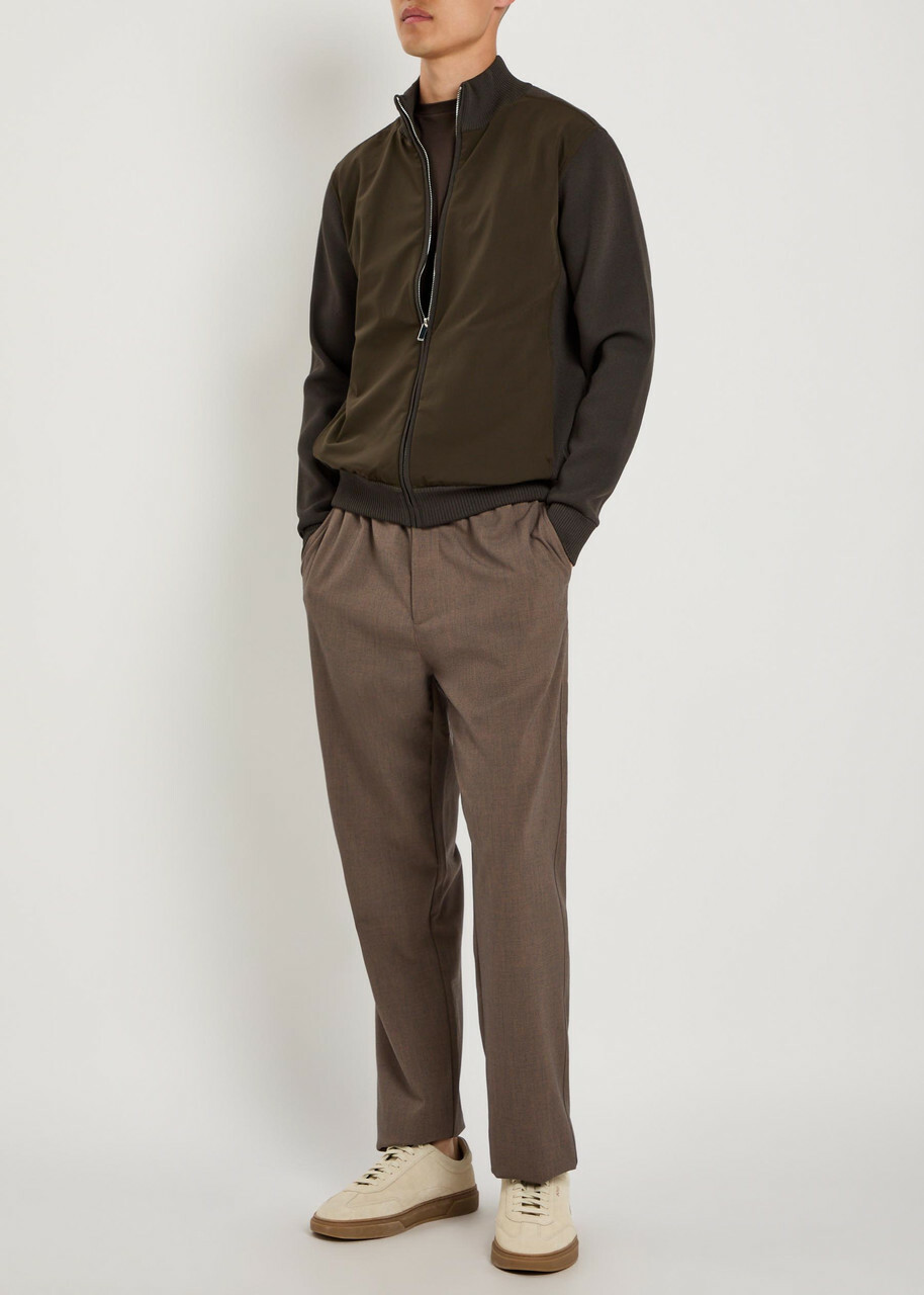 Raith Paco Hybrid Panelled Knit Jacket Dark Green