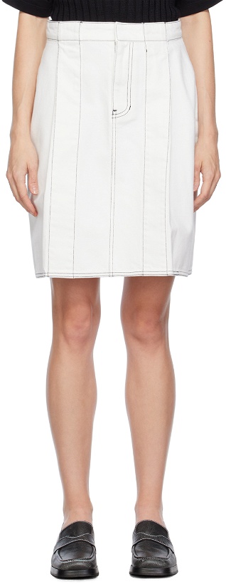 Photo: We11done White Tucked Denim Miniskirt