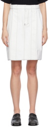 We11done White Tucked Denim Miniskirt