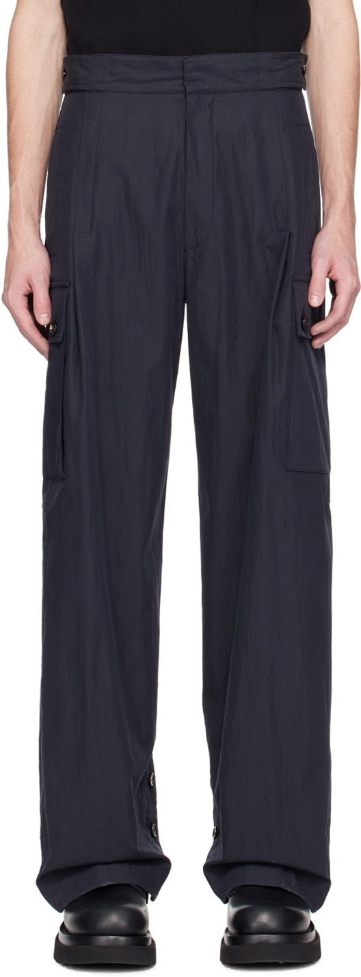 Bottega Veneta Navy Pleated Cargo Pants