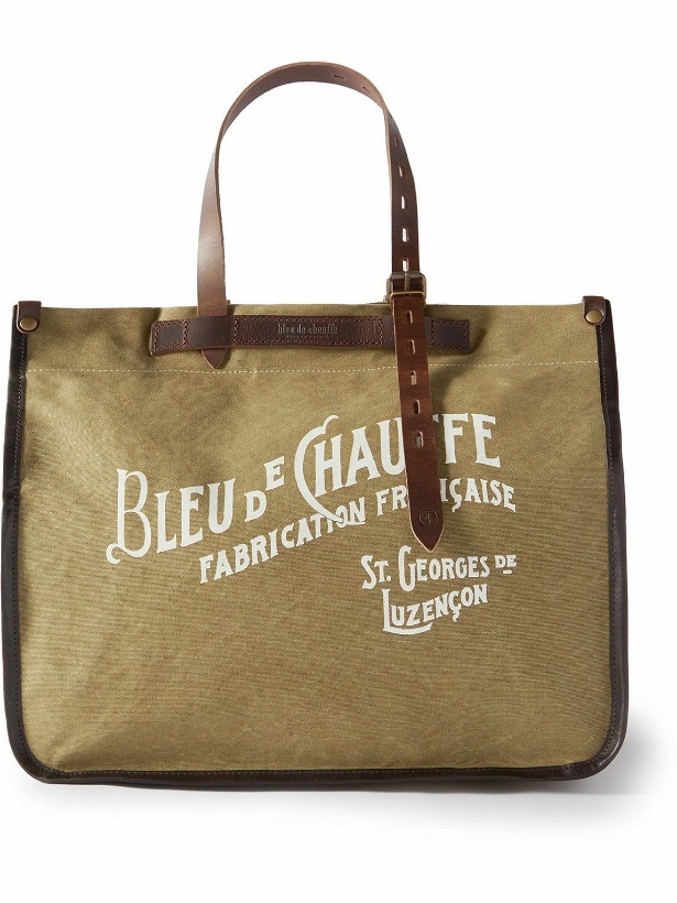 Photo: Bleu de Chauffe - Cabas Bazar Leather-Trimmed Logo-Print Canvas Tote Bag
