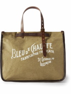 Bleu de Chauffe - Cabas Bazar Leather-Trimmed Logo-Print Canvas Tote Bag