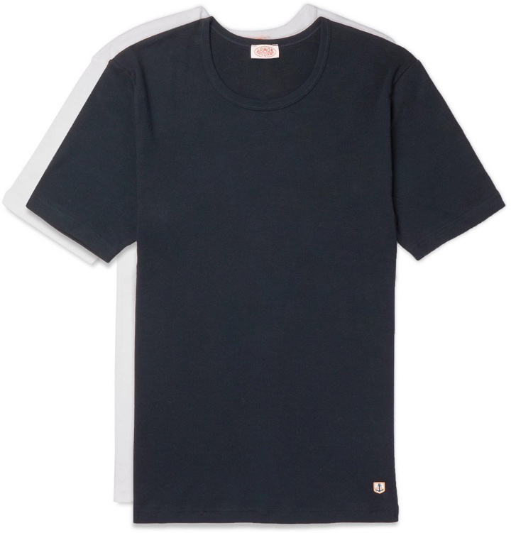Photo: Armor Lux - Two-Pack Slim-Fit Cotton-Jersey T-Shirts - Navy