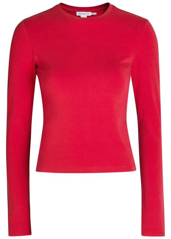 Photo: Good American Stretch-cotton T-shirt Red